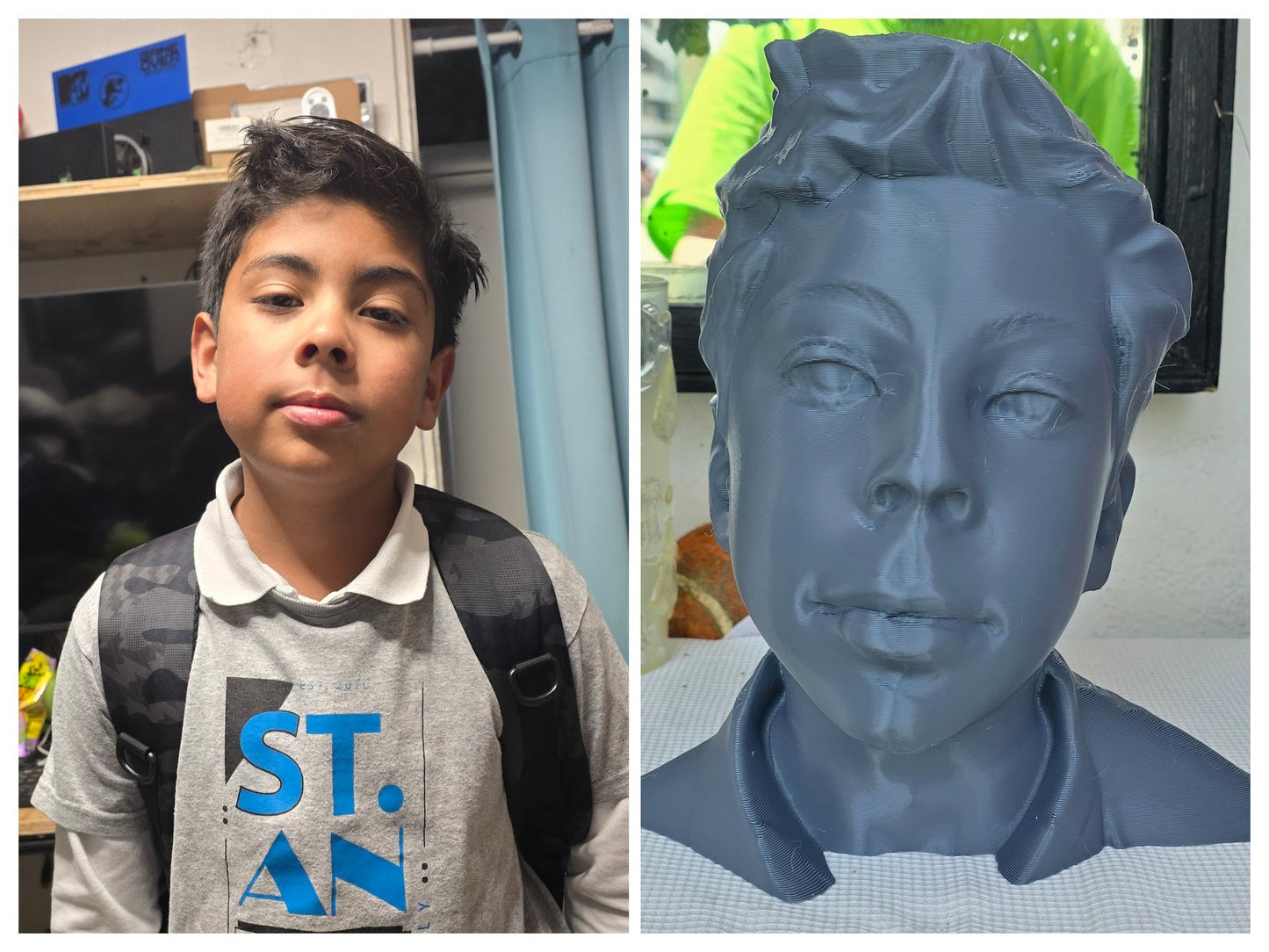 Custom 3D Printed Bust from Photo Personalized Statue Unique Gift or Memorial Keepsake