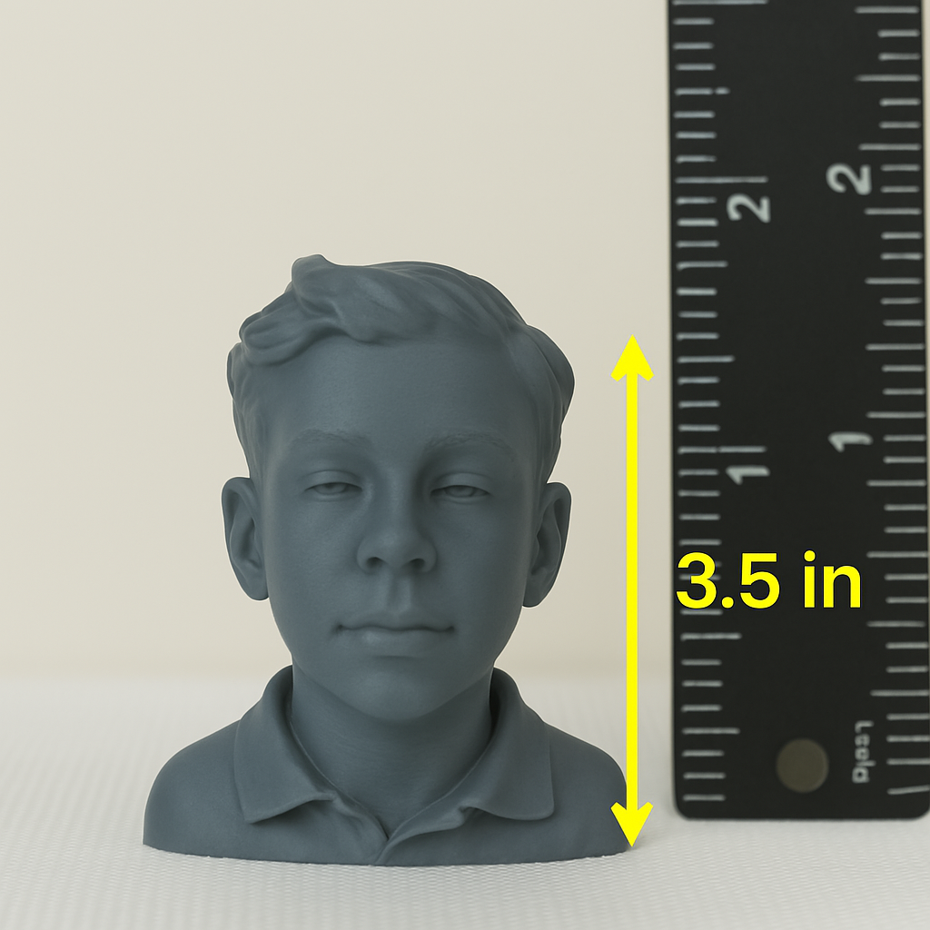 Custom 3D Printed Bust from Photo Personalized Statue Unique Gift or Memorial Keepsake