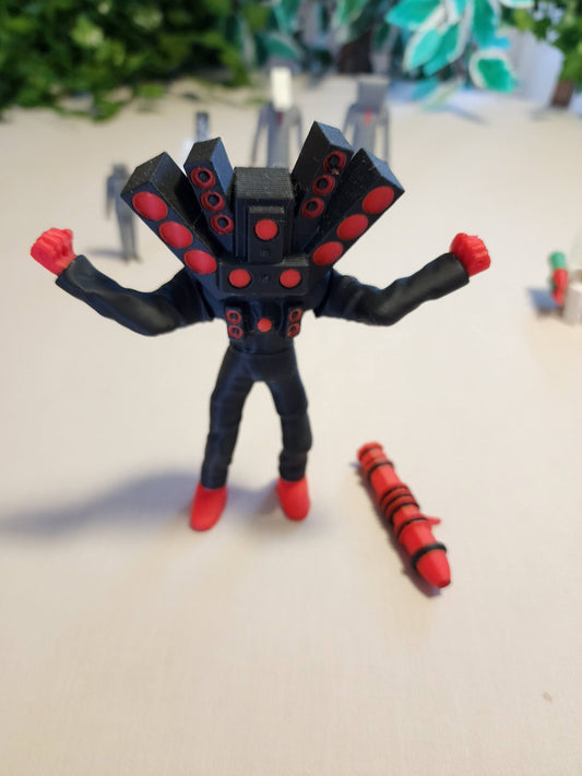 Skibiti Toilet Titan magnet Speakerman (posable, magnetic) skibity skibiti skibidi 14cm