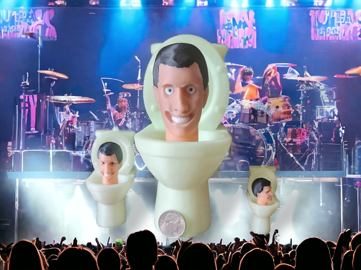 Largest 17cm! Skibidi Toilet Glow in the Dark Toilet with removable head skibity skibiti skibidi 17cm!