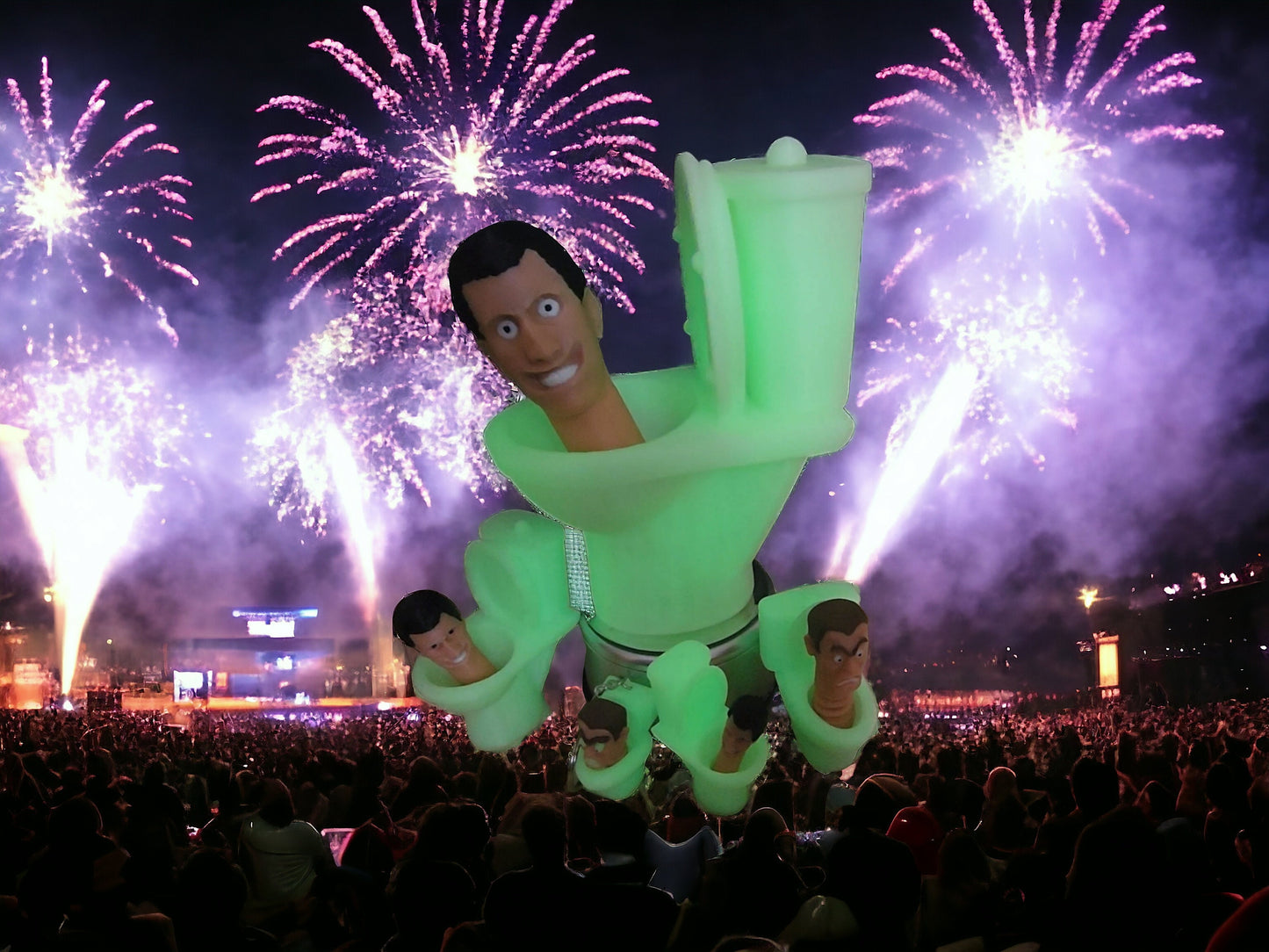 Largest 17cm! Skibidi Toilet Glow in the Dark Toilet with removable head skibity skibiti skibidi 17cm!