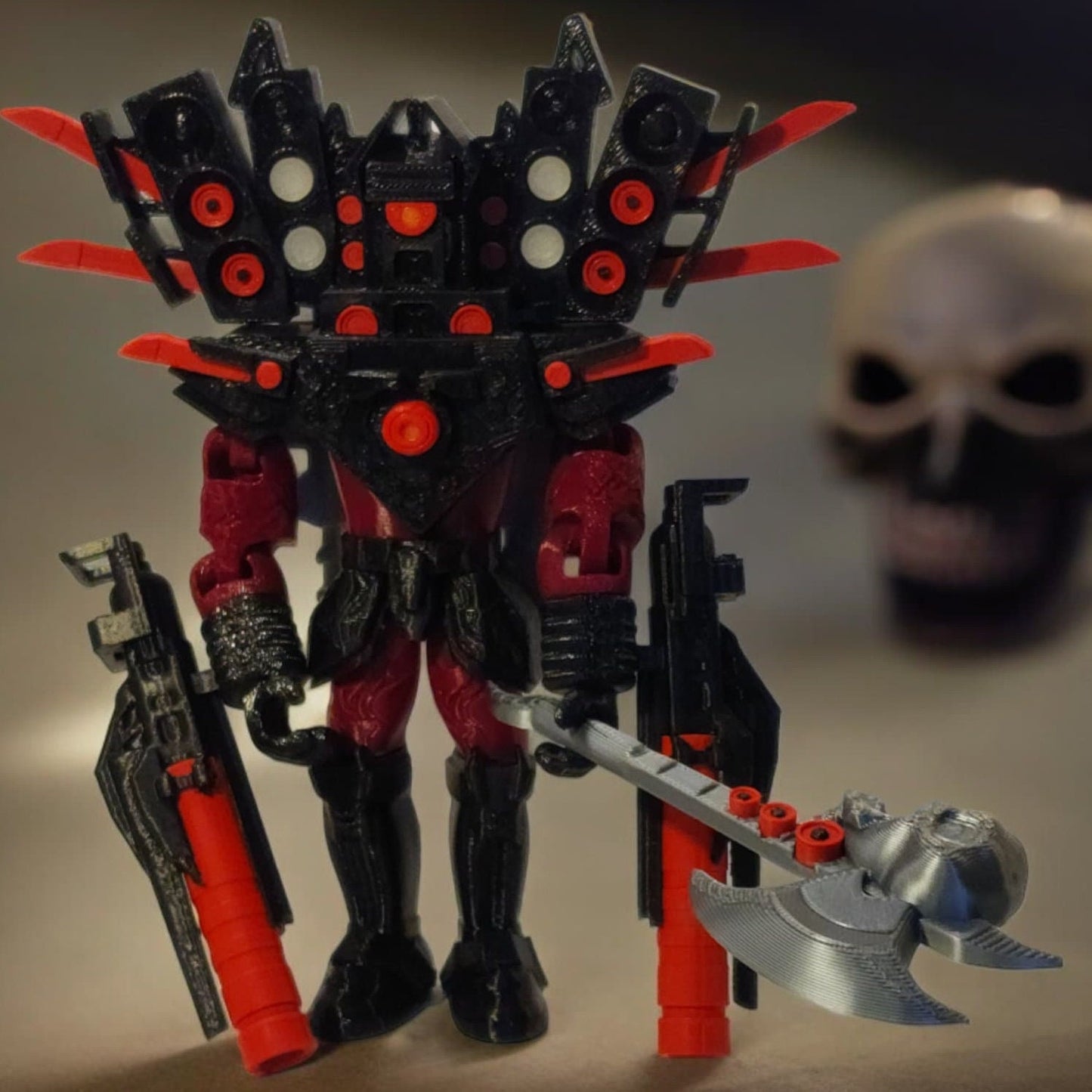 Skibidi Toilet Mega Titan Speakerman Guitar Axe, Blades, Dual Bazookas and JetPack 18cm or 7in (Posable).